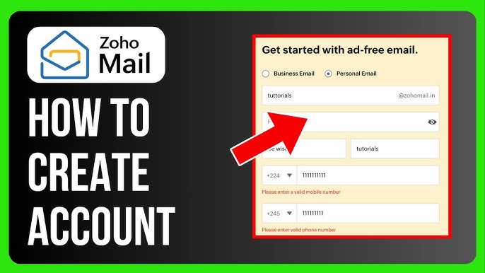 how to create zoho email account